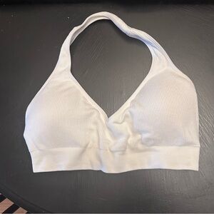 Nvgtn white finesse halter bra size large